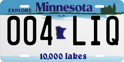 MN license plate 004LIQ