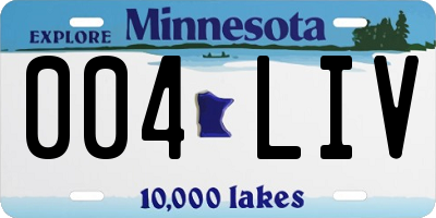 MN license plate 004LIV