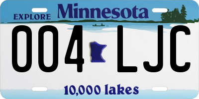 MN license plate 004LJC