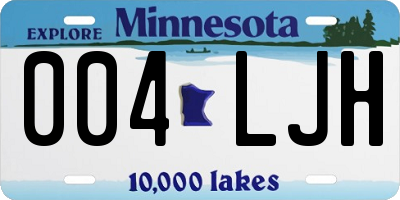 MN license plate 004LJH