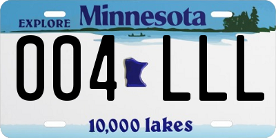 MN license plate 004LLL