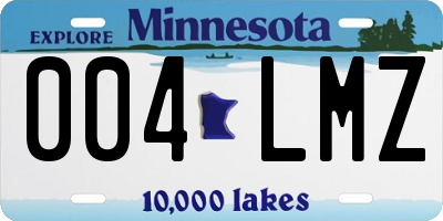 MN license plate 004LMZ