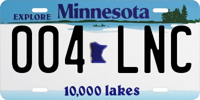 MN license plate 004LNC