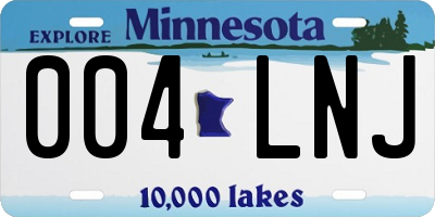 MN license plate 004LNJ
