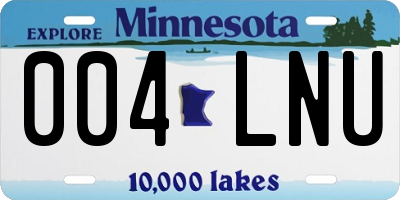 MN license plate 004LNU
