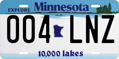 MN license plate 004LNZ