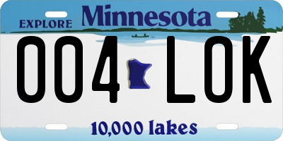 MN license plate 004LOK