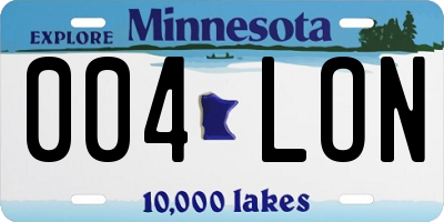 MN license plate 004LON