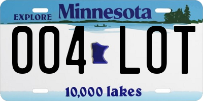 MN license plate 004LOT