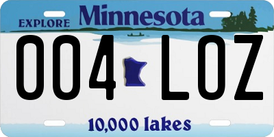 MN license plate 004LOZ