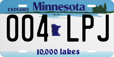 MN license plate 004LPJ