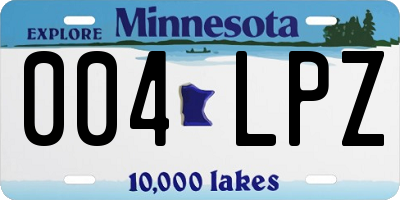 MN license plate 004LPZ