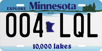 MN license plate 004LQL