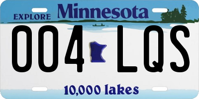 MN license plate 004LQS