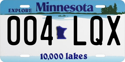 MN license plate 004LQX