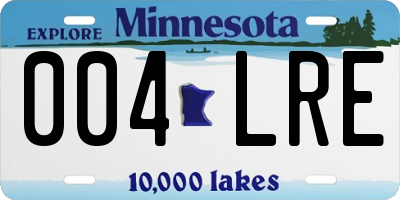 MN license plate 004LRE