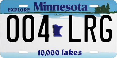 MN license plate 004LRG