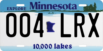 MN license plate 004LRX