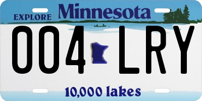 MN license plate 004LRY