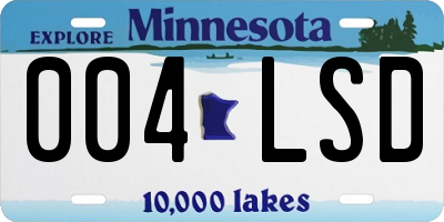 MN license plate 004LSD