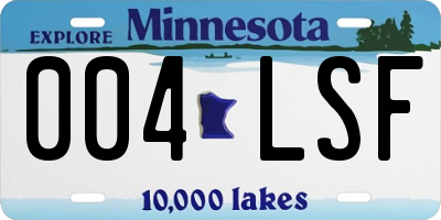 MN license plate 004LSF
