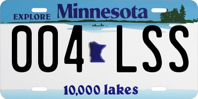MN license plate 004LSS