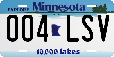 MN license plate 004LSV