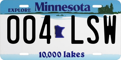 MN license plate 004LSW