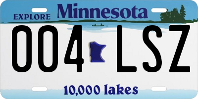 MN license plate 004LSZ