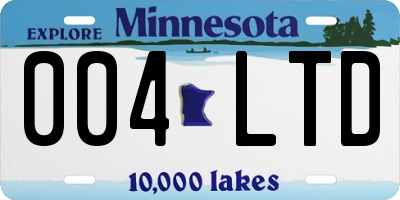 MN license plate 004LTD