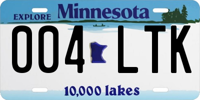 MN license plate 004LTK