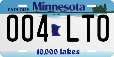 MN license plate 004LTO