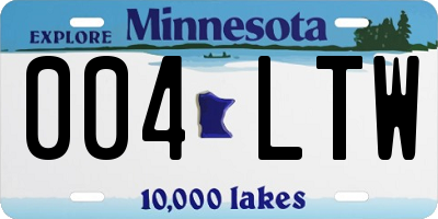 MN license plate 004LTW