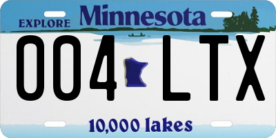 MN license plate 004LTX
