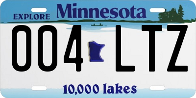 MN license plate 004LTZ