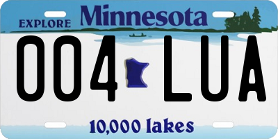 MN license plate 004LUA