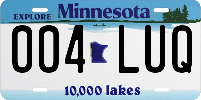 MN license plate 004LUQ