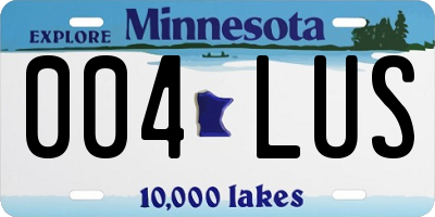 MN license plate 004LUS