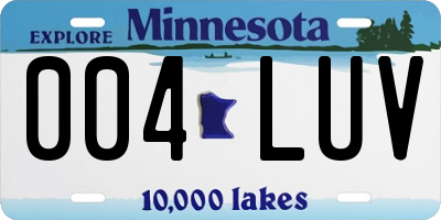 MN license plate 004LUV