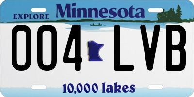 MN license plate 004LVB