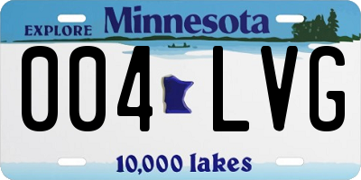 MN license plate 004LVG