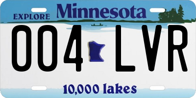 MN license plate 004LVR