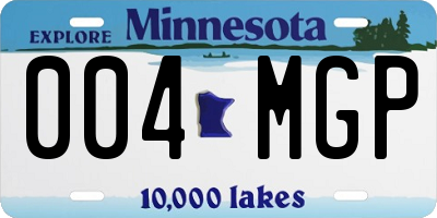 MN license plate 004MGP