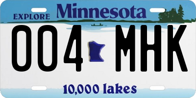 MN license plate 004MHK