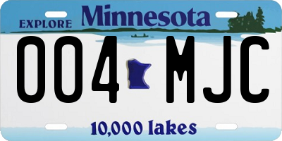 MN license plate 004MJC