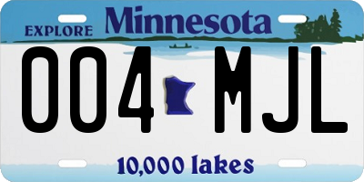MN license plate 004MJL