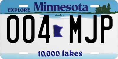 MN license plate 004MJP