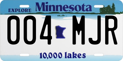 MN license plate 004MJR