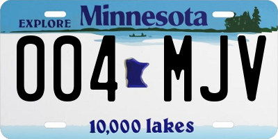 MN license plate 004MJV
