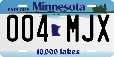 MN license plate 004MJX